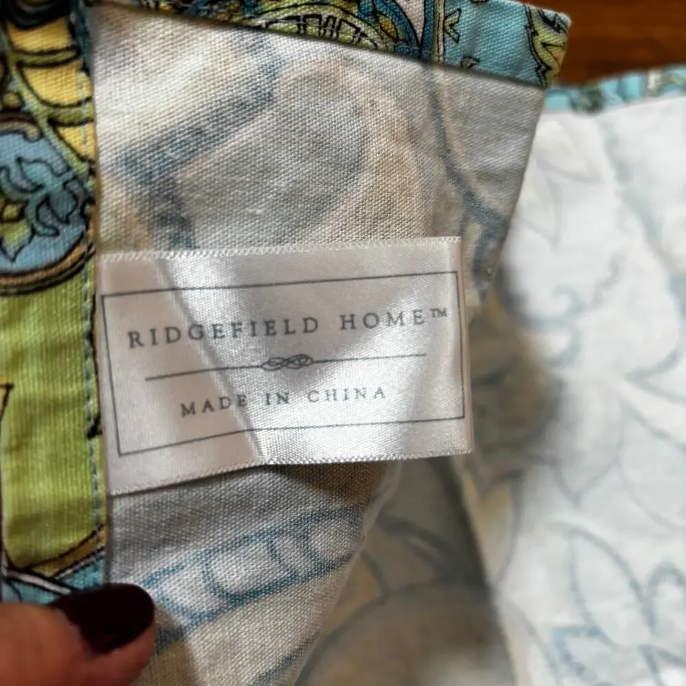 Ridgefield Home Colorful Cloth napkins set of 4 mod blue paisley cotton squares